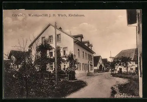 AK Görwihl, Warengeschäft J. H. Würth, Kirchstrasse