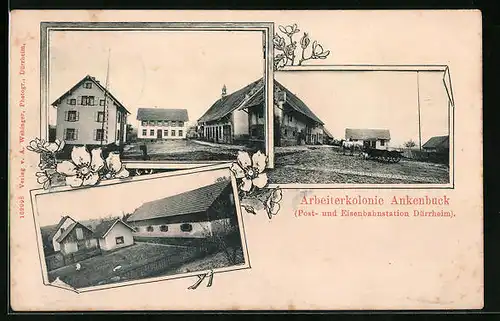 AK Ankenbuck / Brigachtal, Arbeiterkolonie und Post- und Eisenbahnstation