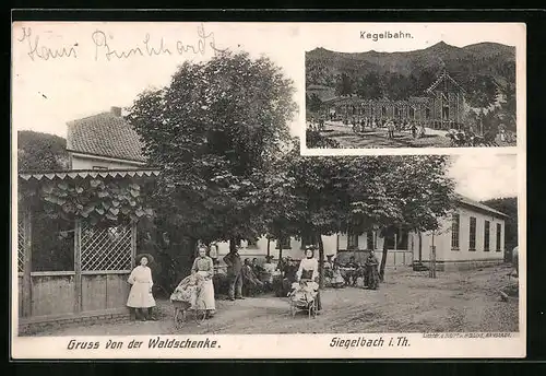 AK Siegelbach i. Th., Gasthaus Waldschenke mit Kegelbahn