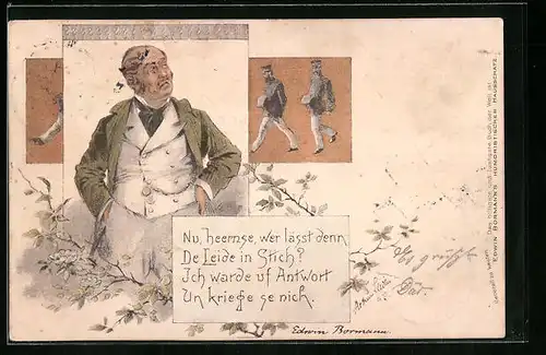 Künstler-AK Edwin Bormann, deutscher Schriftsteller