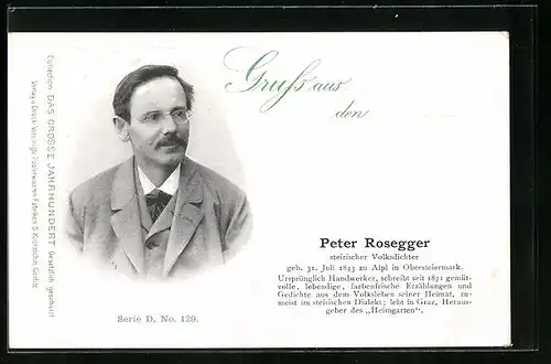 AK Peter Rosegger, steirischer Volksdichter