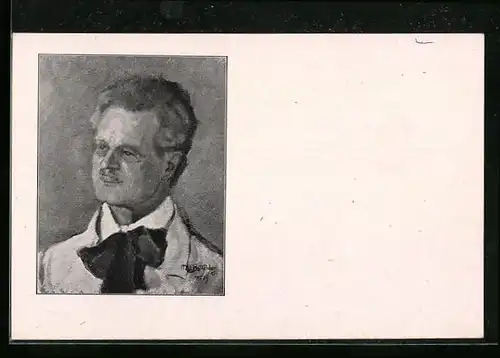 Künstler-AK Portrait von Ludwig Finckh, schwäbischer Erzähler