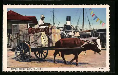 AK Philippines, Carabao Freight Cart, Ochsengespann