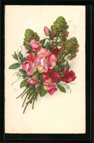 Künstler-AK Meissner & Buch (M&B) Nr. 3186: Blumenstrauss mit Wicken