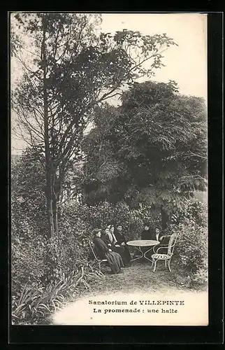 AK Villepinte, Sanatorium, La promenade, une halte