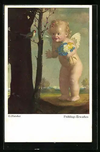 AK Engel beobachtet das Frühlings Erwachen