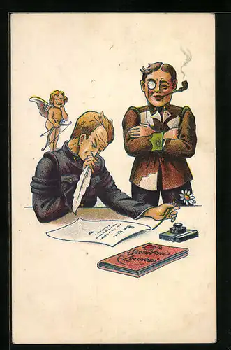 AK Amor hilft beim Liebesbrief