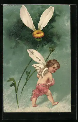 AK Amor stiehlt Blatt vom Blumenorakel