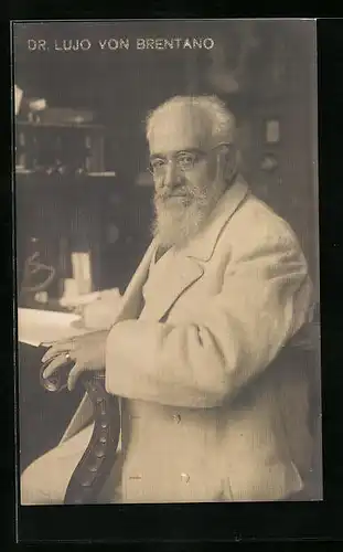 AK Dr. Lujo von Brentano mit Brille und Vollbart