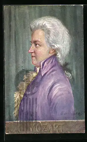 AK Portrait von Wolfgang Amadeus Mozart, Musiker