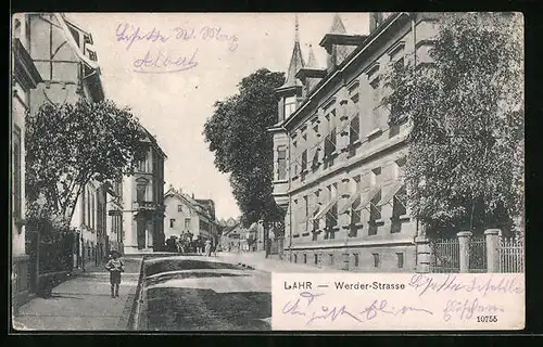 AK Lahr, Werder-Strasse mit Geschäft