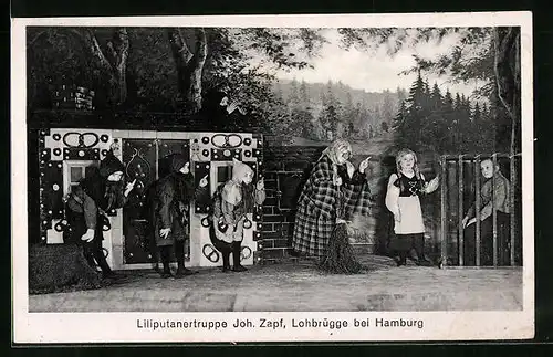 AK Lohbrügge / Bergedorf, Liliputanertruppe Joh. Zapf