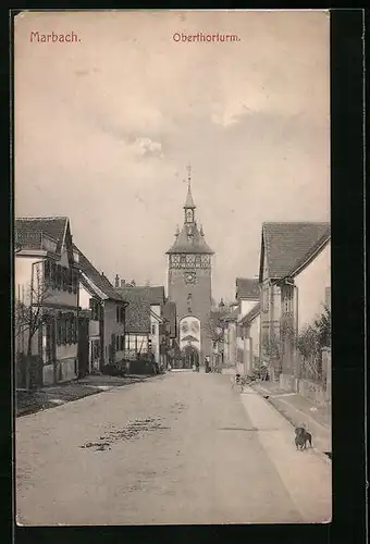 AK Marbach, Blick gegen Oberthorstrasse