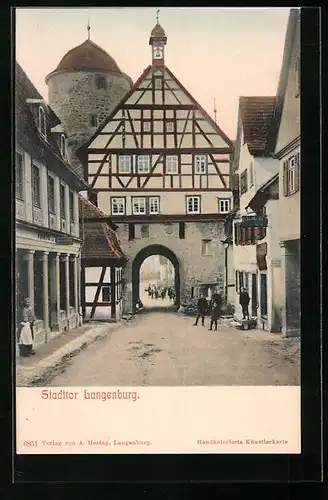 AK Langenburg, Blick durch Stadttor