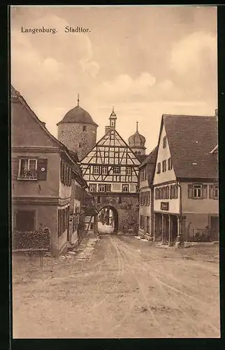 AK Langenburg, Blick gegen Stadtthor