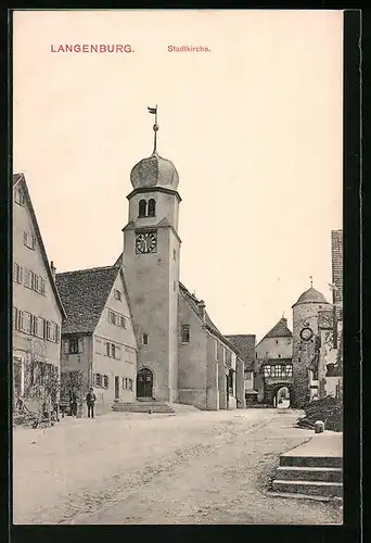 AK Langenburg, Blick auf die Stadtkirche