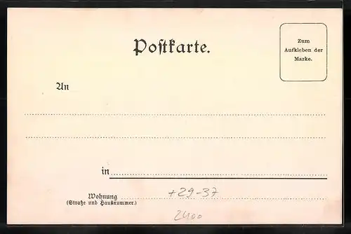 Passepartout-Lithographie Lübeck, Panoramablick auf die Stadt