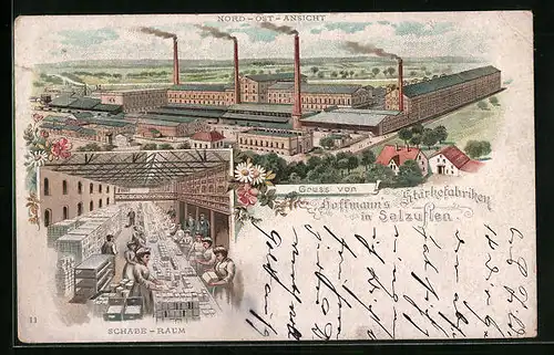 Lithographie Bad Salzuflen, Hoffmanns Stärkefabriken, Schabe-Raum