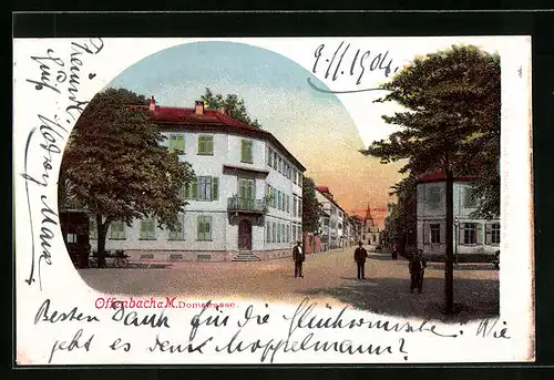 AK Offenbach a. M., Abendstimmung in der Domstrasse