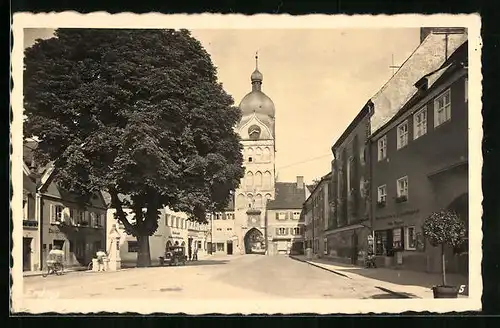 AK Erding, Marktstrasse, Buchbinderei und Schreibwaren Max Winter
