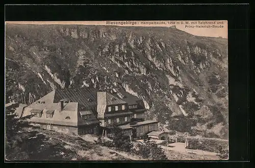 AK Hampelbaude, Berghütte mit Prinz-Heinrich-Baude