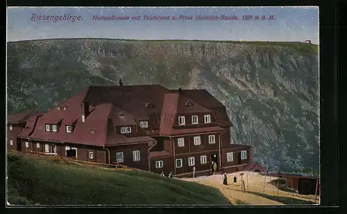 AK Hampelbaude, Berghütte Gesamtblick