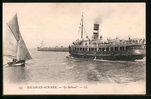 AK Boulogne-sur-Mer, Passagierschiff Le Holland
