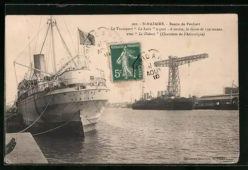 AK St-Nazaire, Französisches Handelsschiff La Loire Nantes