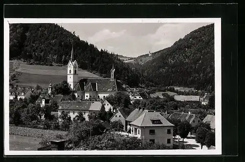 AK Maria Lankowitz bei Köflach, Ortspartie mit Kirche
