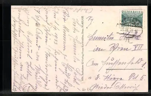 AK Köflach, Gesamtansicht aus der Vogelschau