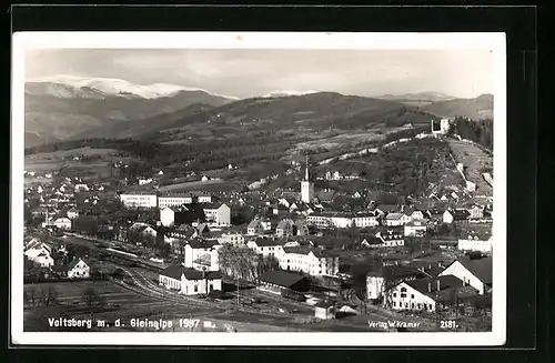 AK Voitsberg, Ortsansicht mit der Gleinalpe