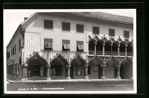 AK Bruck a. d. Mur, Strassenpartie am Kornmesserhaus