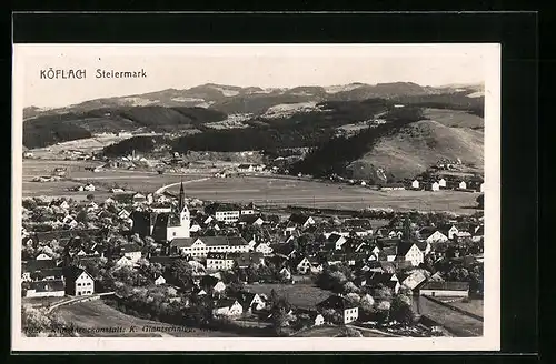 AK Köflach, Ortsansicht aus der Vogelschau