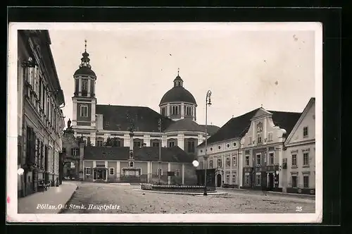 AK Pöllau, Strassenpartie am Hauptplatz