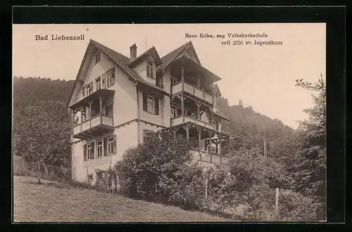 AK Bad Liebenzell, Haus Erika sag Volkshochschule seit 1920 ev. Jugendhaus