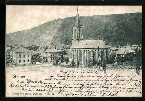 AK Werdohl, Ortspartie mit Kirche