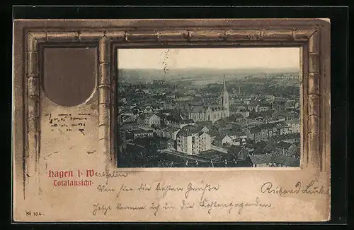 AK Hagen i. W., Totalansicht mit Kirche