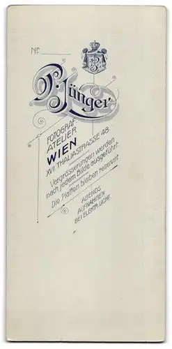 Fotografie P. Jünger, Wien, Thaliastr. 48, Bürgerliche Dame in hübscher Bluse und Rock