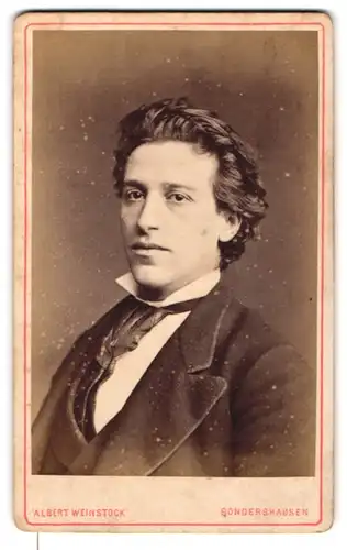 Fotografie Albert Weinstock, Sondershausen, Junger Herr im Anzug mit Krawatte