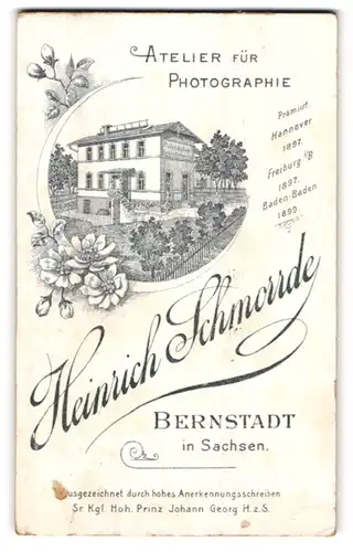 Fotografie Heinrich Schmorrde, Bernstadt, Ansicht Bernstadt / Sachsen, Blick auf das Atelier