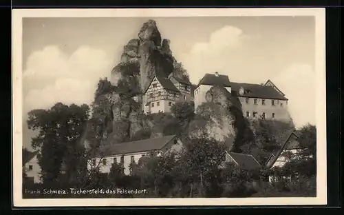 AK Tüchersfeld /Fränk. Schweiz, Teilansicht vom Felsendorf