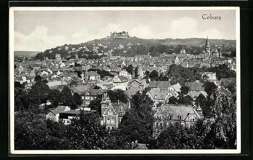 AK Coburg, Blick über die Dächer der Stadt