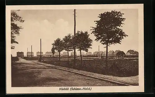 AK Niebüll /Schlesw.-Holst., Strassenpartie vor dem Ort