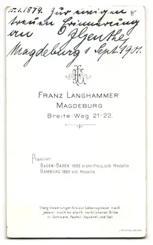 Fotografie Franz Langhammer, Magdeburg, Breite-Weg 21-22, Eleganter Herr mit Schnauzbart