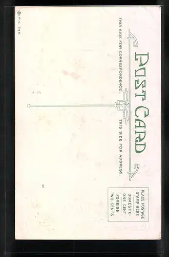 Präge-AK Truthahn mit Herbstlaub