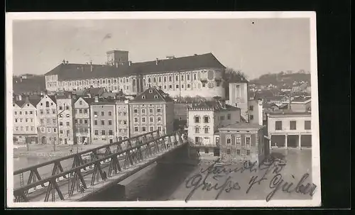 AK Steyr, Uferpartie mit Brücke