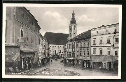 AK Peuerbach, Strassenpartie mit Geschäften