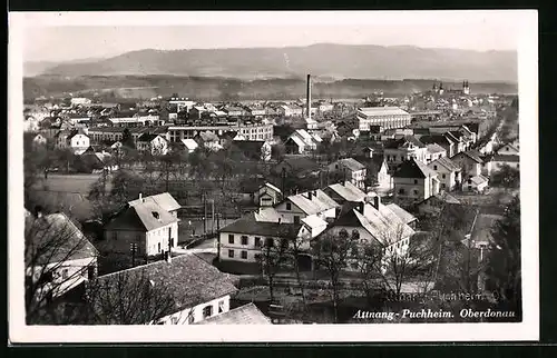 AK Attnang-Puchheim, Ortsansicht gegen Gebirge