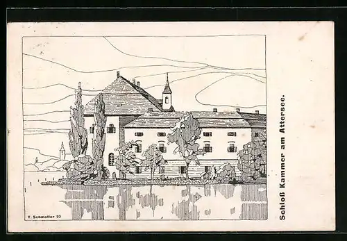 Künstler-AK Kammer, Schloss am Attersee
