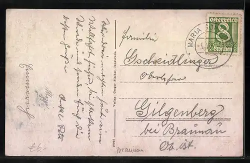 AK Maria Schmolln, Ortspartie mit Kirche